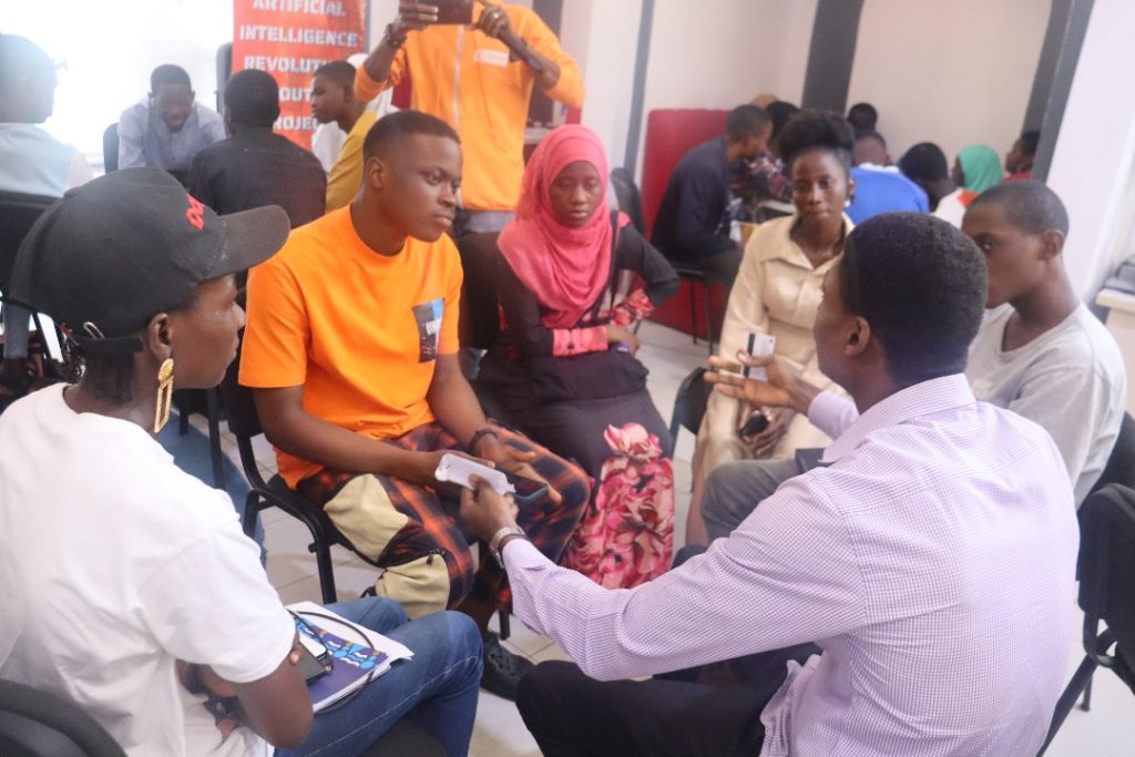 Participants' group discussion at the AI Revolution Students Program Bootcamp