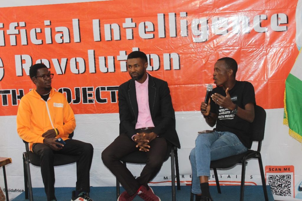 Discussion panel session at the AI Revolution Students Program Bootcamp graduation ceremony