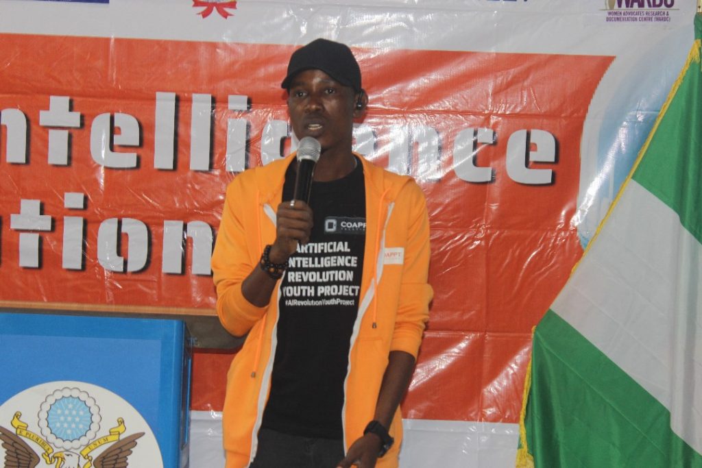 G.O. Lawal taking his session at the AI Revolution Students Program Bootcamp