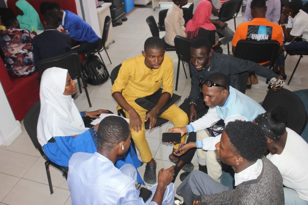 Participants' group discussion at the AI Revolution Students Program Bootcamp